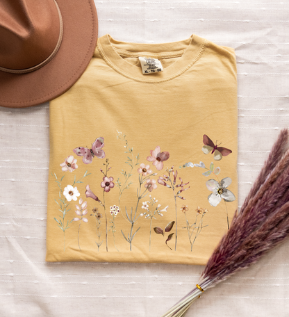 Pressed Flowers Shirt | Floral Tee 001 | Unisex Tee
